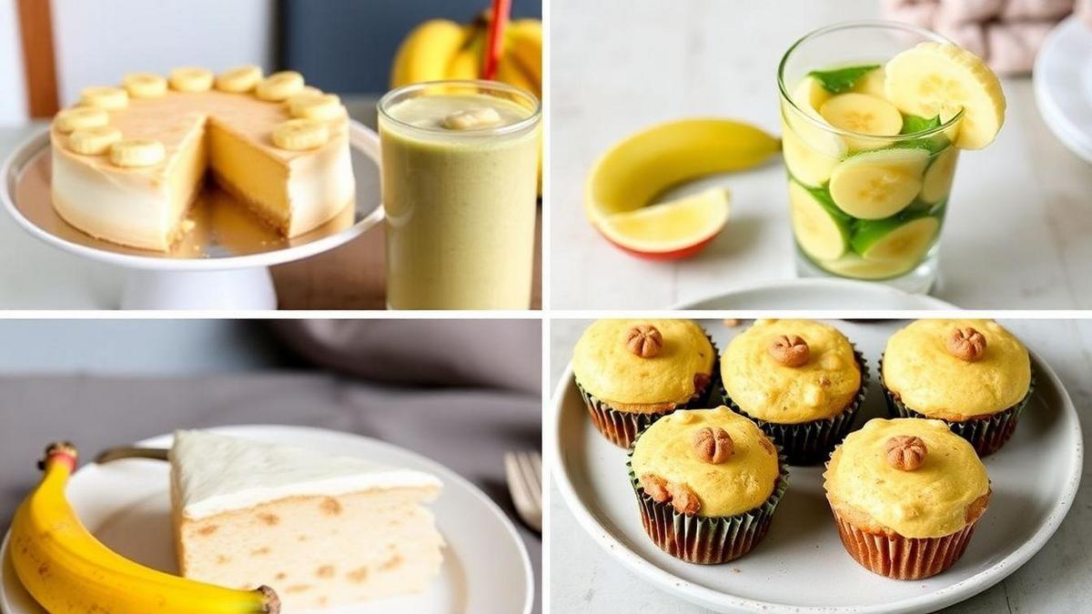 Variedades de Sobremesas Veganas com Banana