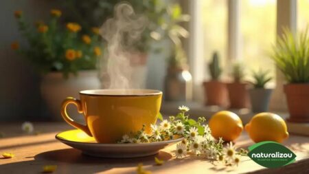 Chá de camomila com erva-cidreira para acalmar e relaxar Chá de camomila com erva-cidreira para acalmar e relaxar