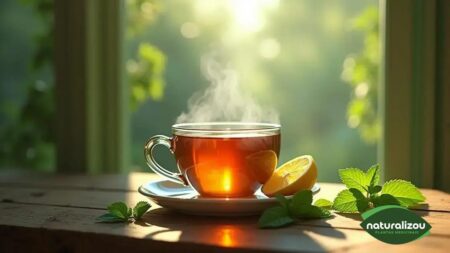 Chá de hortelã-pimenta para digestão e alívio de gases Chá de hortelã-pimenta para digestão e alívio de gases