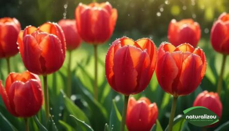 Tulipas Naturais Vermelhas Radiantes: Um Toque de Beleza