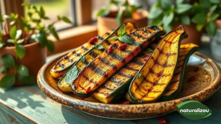 Abobrinhas grelhadas folhas: uma delícia saudável