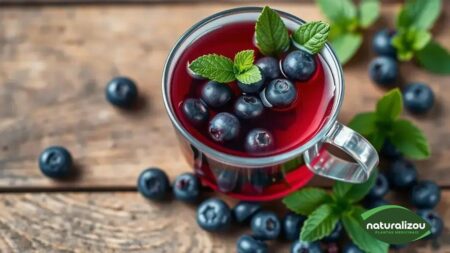 Chá de mirtilo suave: descubra seus benefícios incríveis