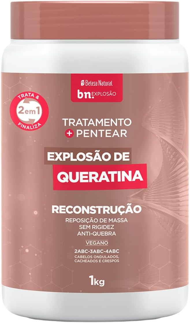 Beleza Natural, Beleza Natural Cr Pent 2 Em 1 Explosao Queratina 1Kg - 19100