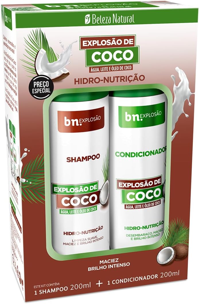 Kit Beleza Natural Shampoo 200ml + Condicionador 200ml Explosão de Coco Kit Beleza Natural Shampoo 200ml + Condicionador 200ml Explosão de Coco
