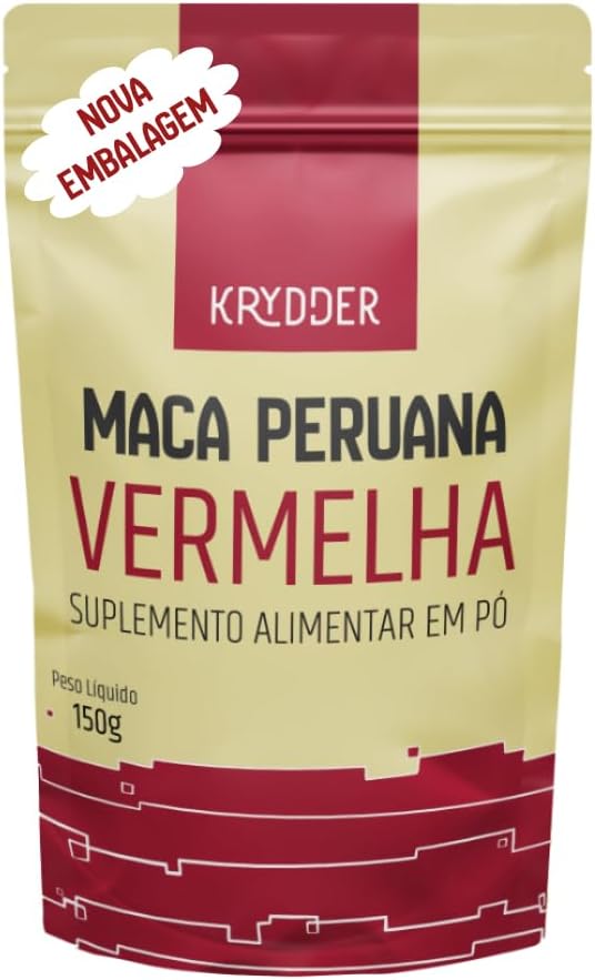Maca Peruana Vermelha Em Pó Premium - 150G Pura Energia Natural - Gelatinizada - Para Homens e Mulheres - Maca Peruana Importada - Pura Sem Aditivos - Krydder Superalimentos