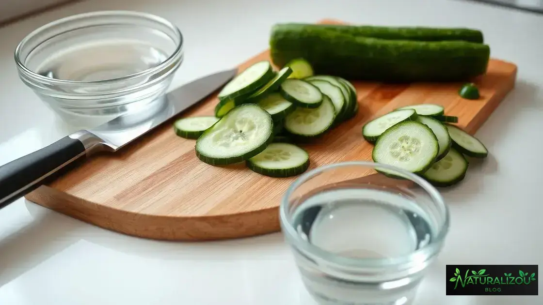 passo a passo para preparar fatias perfeitas de pepino