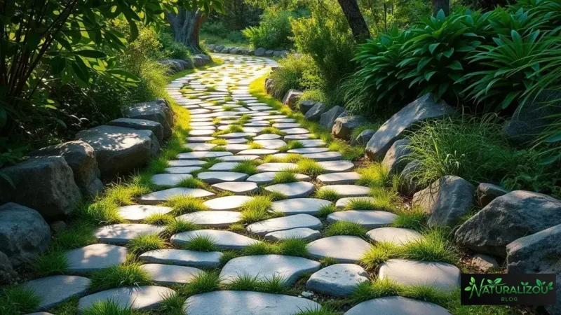 pavimentação de caminhos com pedras naturais e juntas de grama: ideias que inspiram seu jardim