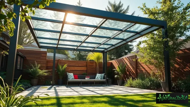 Projeto e construção de pergolado de metal com cobertura de vidro: transforma seu espaço hoje