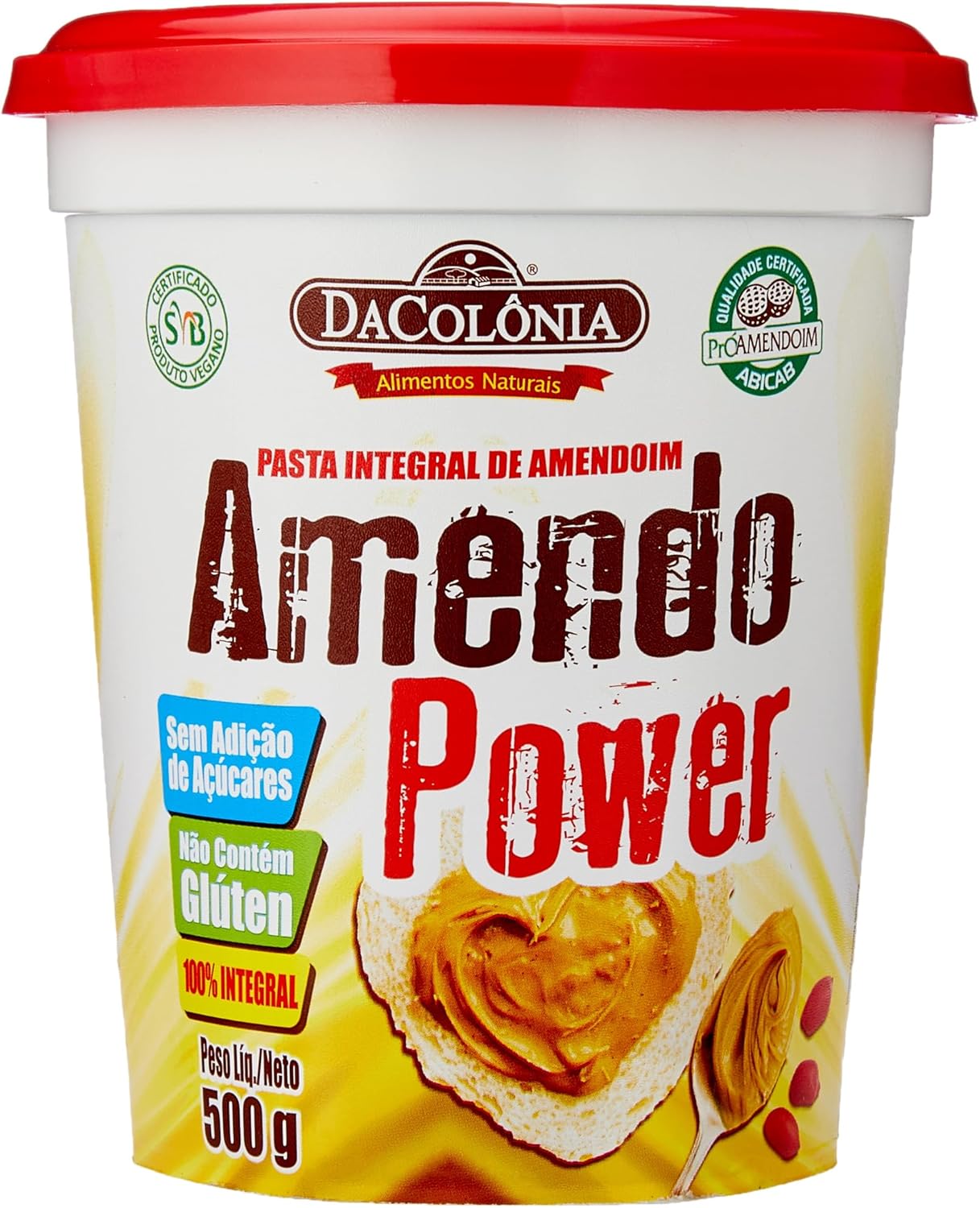 DaColônia Amendopower - Pasta De Amendoim Integral, Zero, 500G DaColônia Amendopower - Pasta De Amendoim Integral, Zero, 500G
