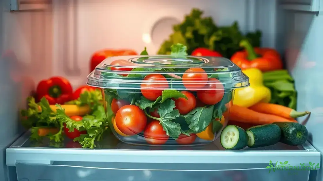 armazenamento e conservação no pote salada