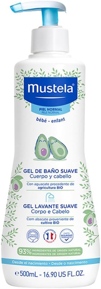 Mustela Gel Lavante Suave 500ml - Sabonete Líquido Corpo e Cabelo Infantil - 93% de Ingredientes de Origem Natural - Seguro Desde o Nascimento Mustela Gel Lavante Suave 500ml - Sabonete Líquido Corpo e Cabelo Infantil - 93% de Ingredientes de Origem Natural - Seguro Desde o Nascimento
