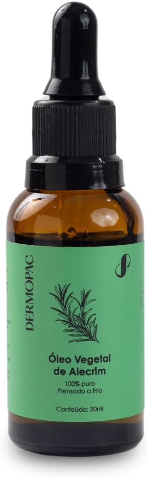 Óleo Vegetal de Alecrim Capilar Puro Natural 100% para Cabelos Dermopac 30ml