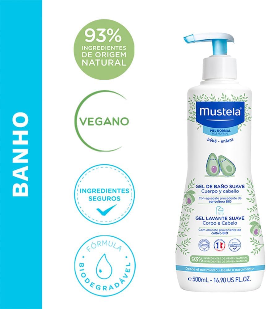 Imagem frontal dos produtos sobre fundo branco com faixa azul à esquerda e a palavra 'BANHO' na vertical. Imagem frontal dos produtos sobre fundo branco com faixa azul à esquerda e a palavra 'BANHO' na vertical.