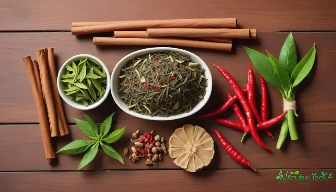 Principais ingredientes ativos do chá termogênico Principais ingredientes ativos do chá termogênico