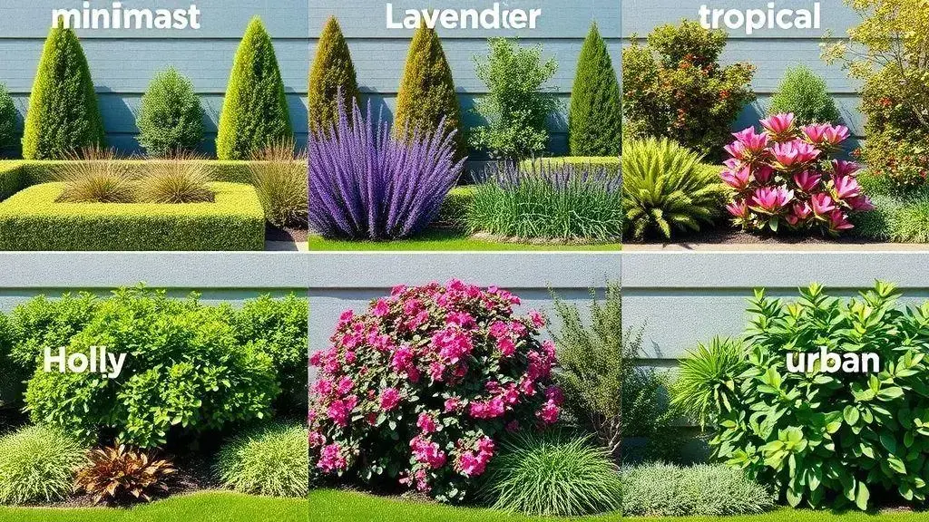combinações recomendadas de arbustos para diferentes estilos