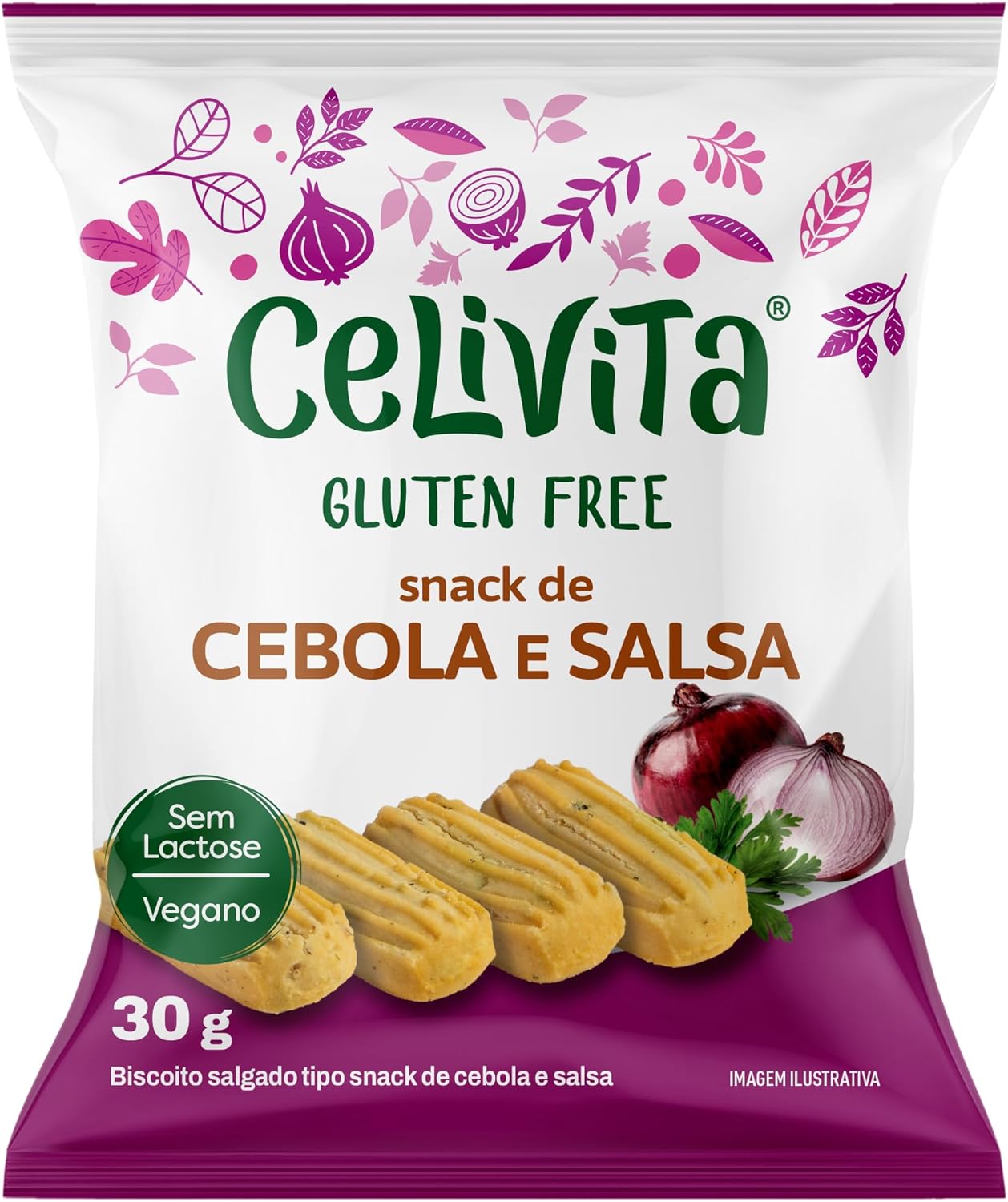 Celivita Gluten Free Biscoito Salgado De Cebola E Salsa 30G