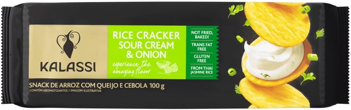 Kalassi Snack De Arroz Queijo E Cebola Sem Glúten Pacote 1 X 100G