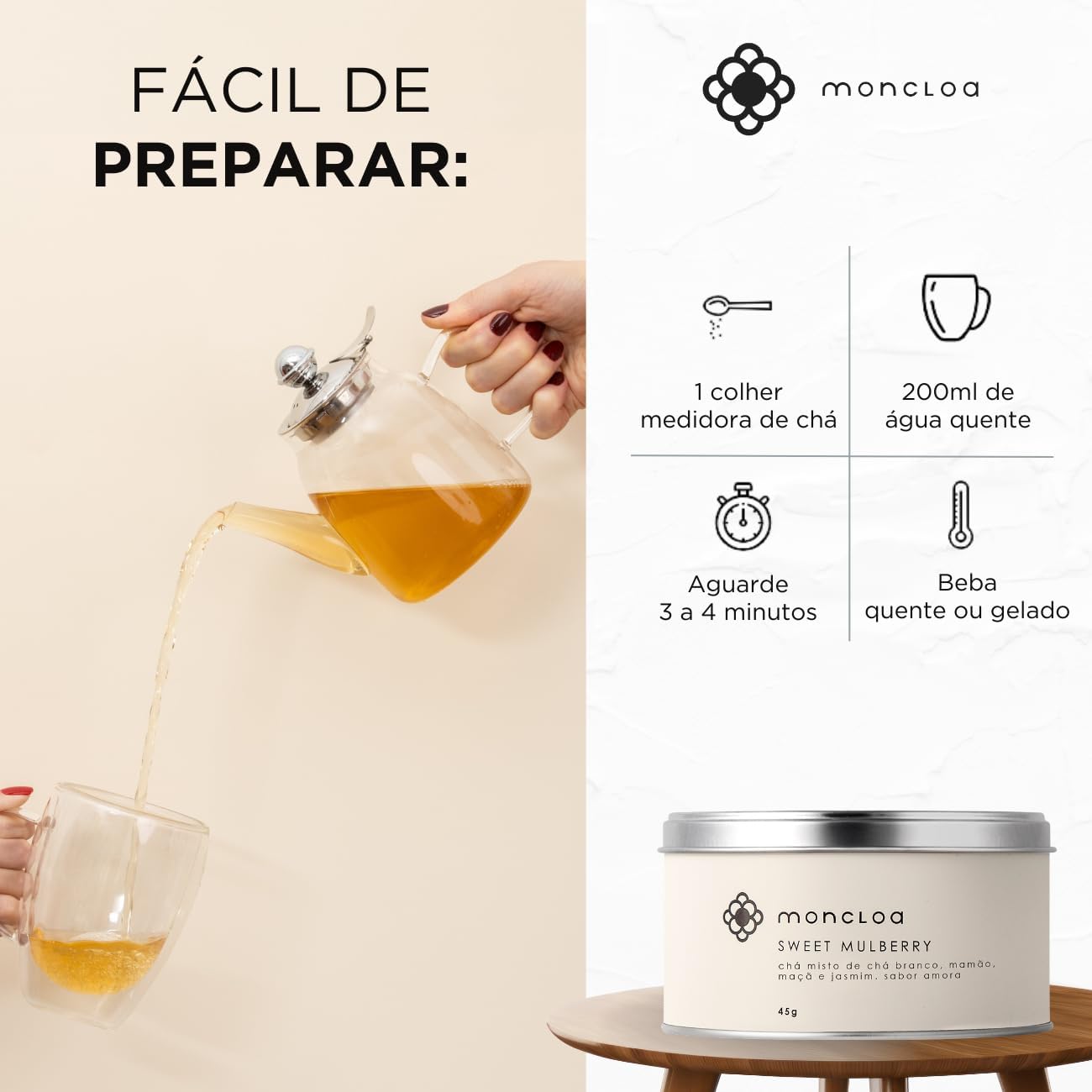 Imagem lateral do produto com fundo claro e neutro.