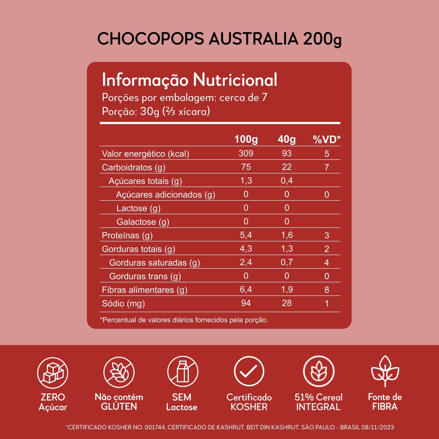 Imagem frontal do pacote de cereal com fundo vermelho. Imagem frontal do pacote de cereal com fundo vermelho.