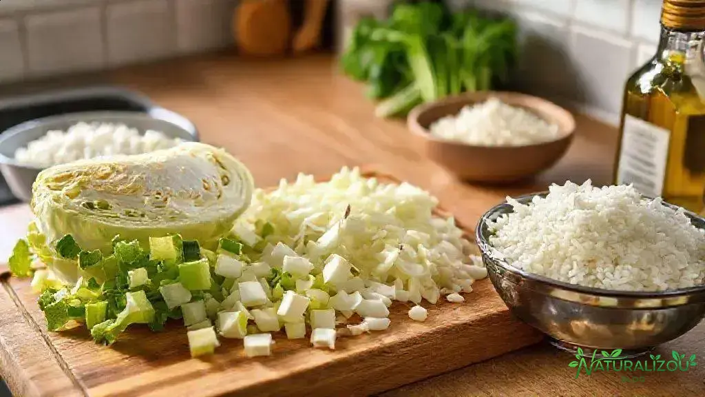 ingredientes básicos para preparar arroz com repolho
