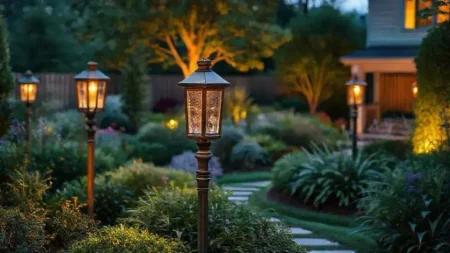 paisagismo com postes decorativos de jardim que transformam seu espaço