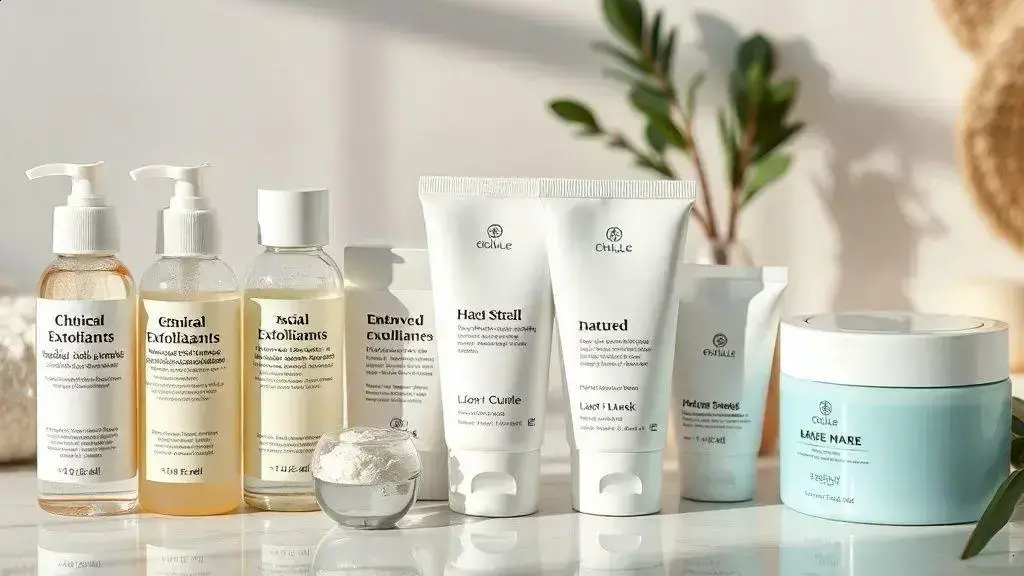 Tipos de esfoliação combináveis com máscaras hidratantes