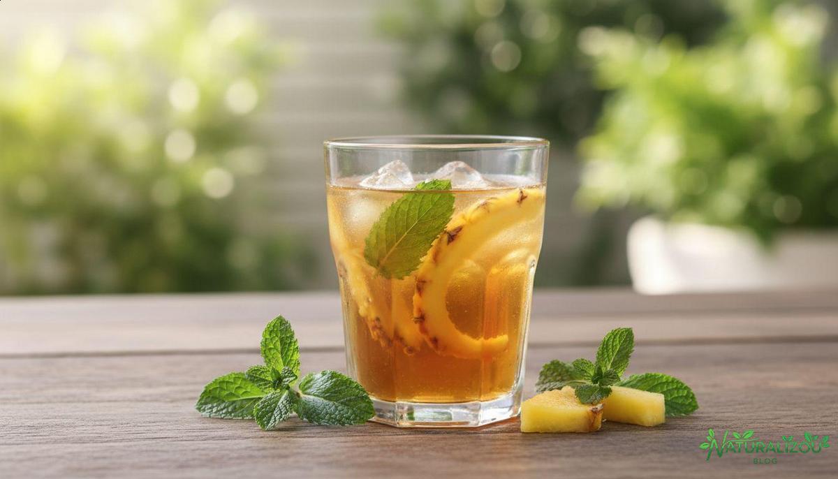 Como preparar o chá de casca de abacaxi com hortelã Como preparar o chá de casca de abacaxi com hortelã